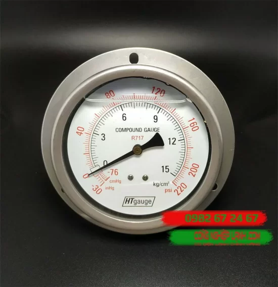 Đồng hồ áp suất HTGauge HT100-15BS Inox