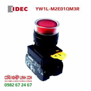 Nút nhấn nhả IDEC YW1L-M2E01QM3R đèn LED đỏ