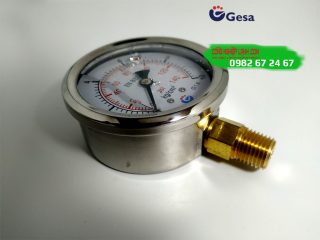 Đồng hồ áp suất Gesa mặt 63mm; Inox 304