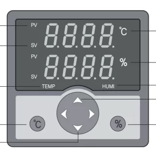 Mặt trước bộ điều khiển nhiệt độ và độ ẩm conotec FOX-300A-1